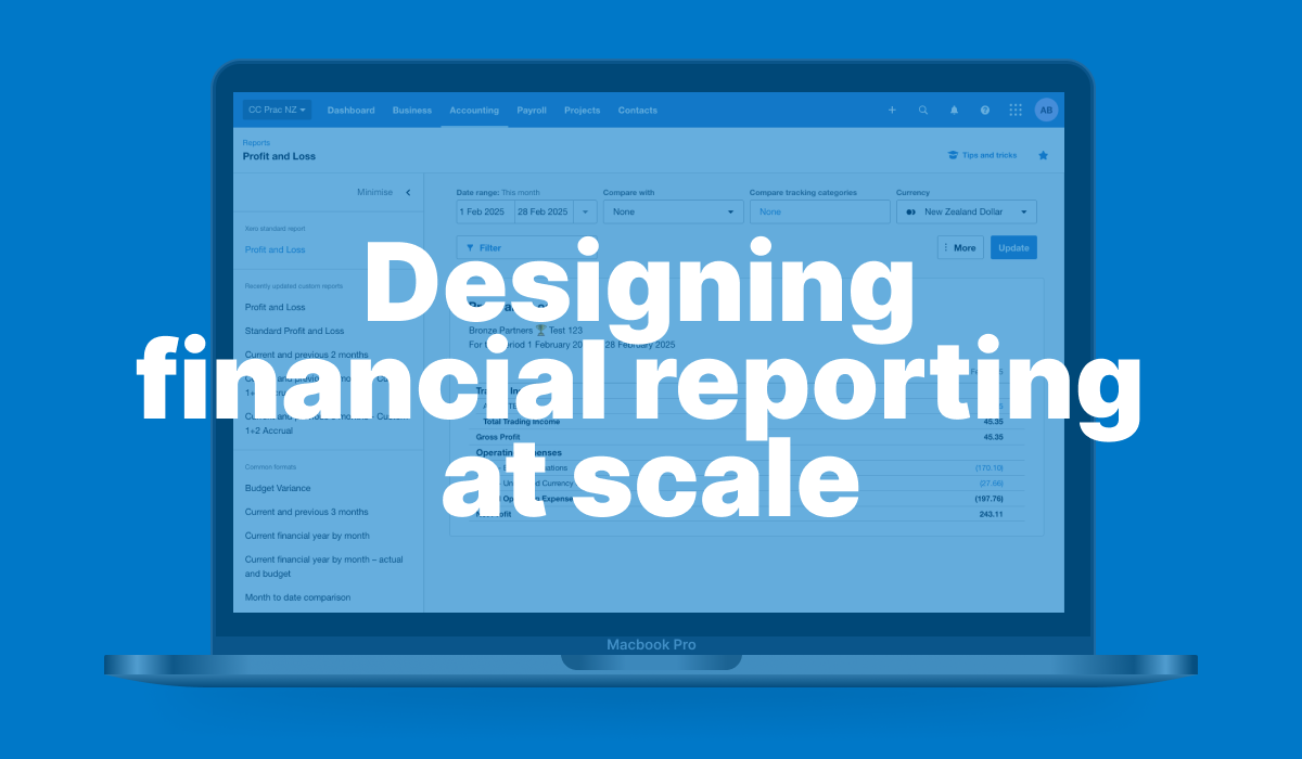 Designing financial reporting at scale